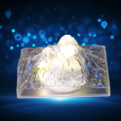 Wukusy plastic iceberg night light with clear LED flame-free mountain design for home decor, bedroom, or party atmosphere lighting.