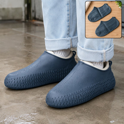 Waterproof Silicone Rain Shoe Cover 23 Cm Small Anti Slip Navy Blue (1 Pair)