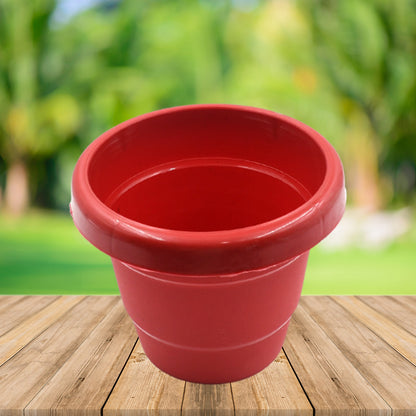 Wukusy 13cm heavy duty plastic plant container pot for indoor, outdoor, balcony, and garden home decor, single black pot.