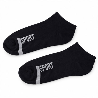 Pair of Wukusy sport print ankle socks with soft stretch fabric, low cut design, ideal for gym and running activities.