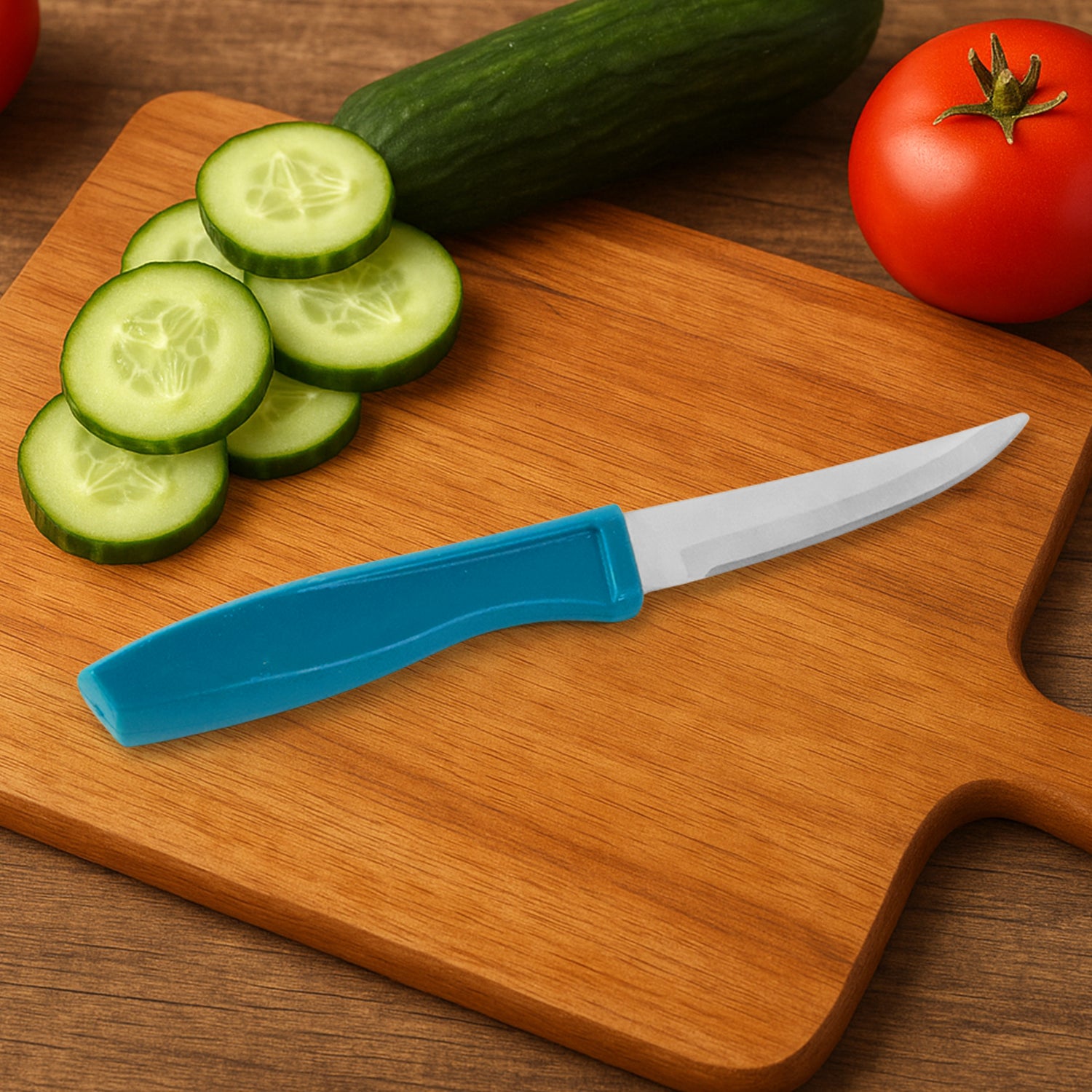 Wukusy Supermom stainless steel vegetable knife with ergonomic handle, ideal for precise slicing and chopping in the kitchen.