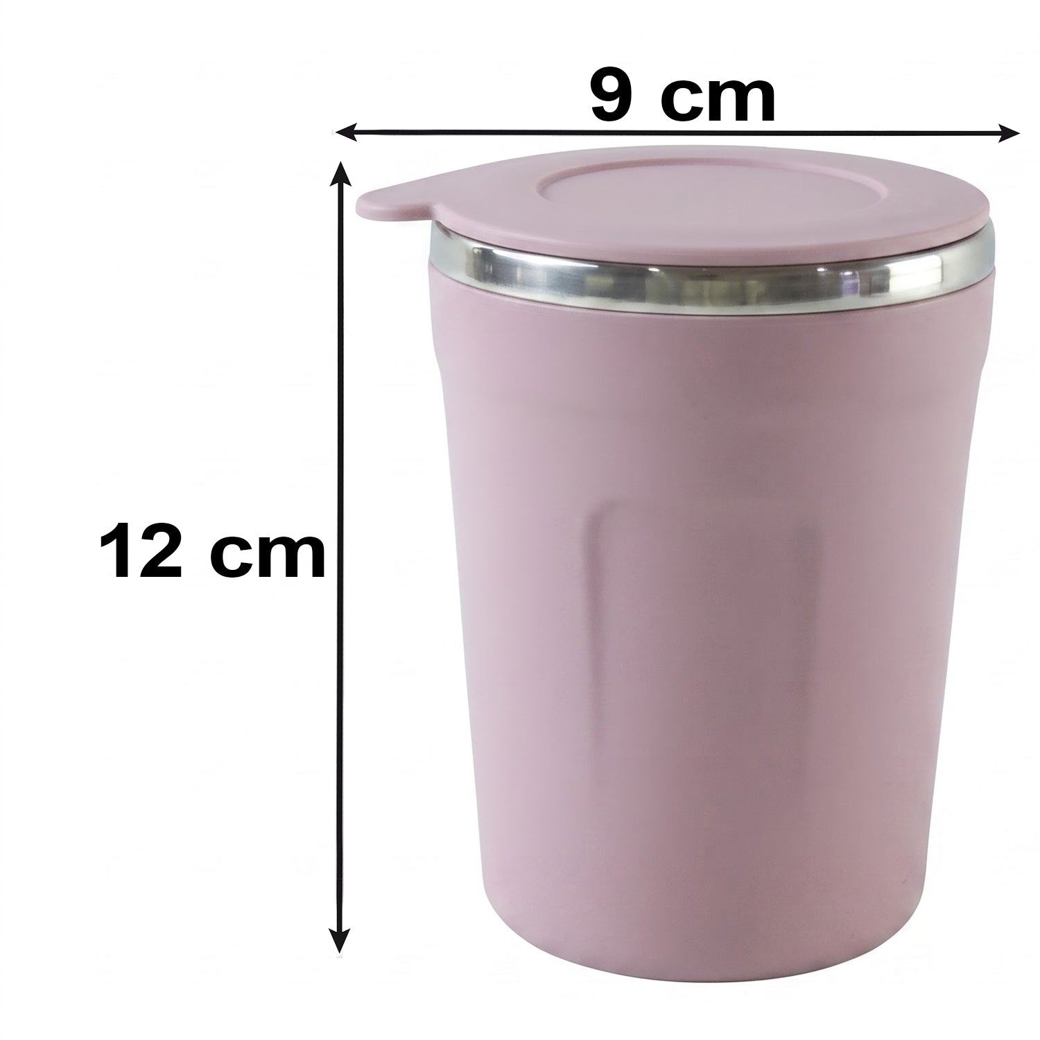 Apex Cozy Coffee Mug 450 Ml With Lid And Steel Rim For Desk Use (1 Pc)