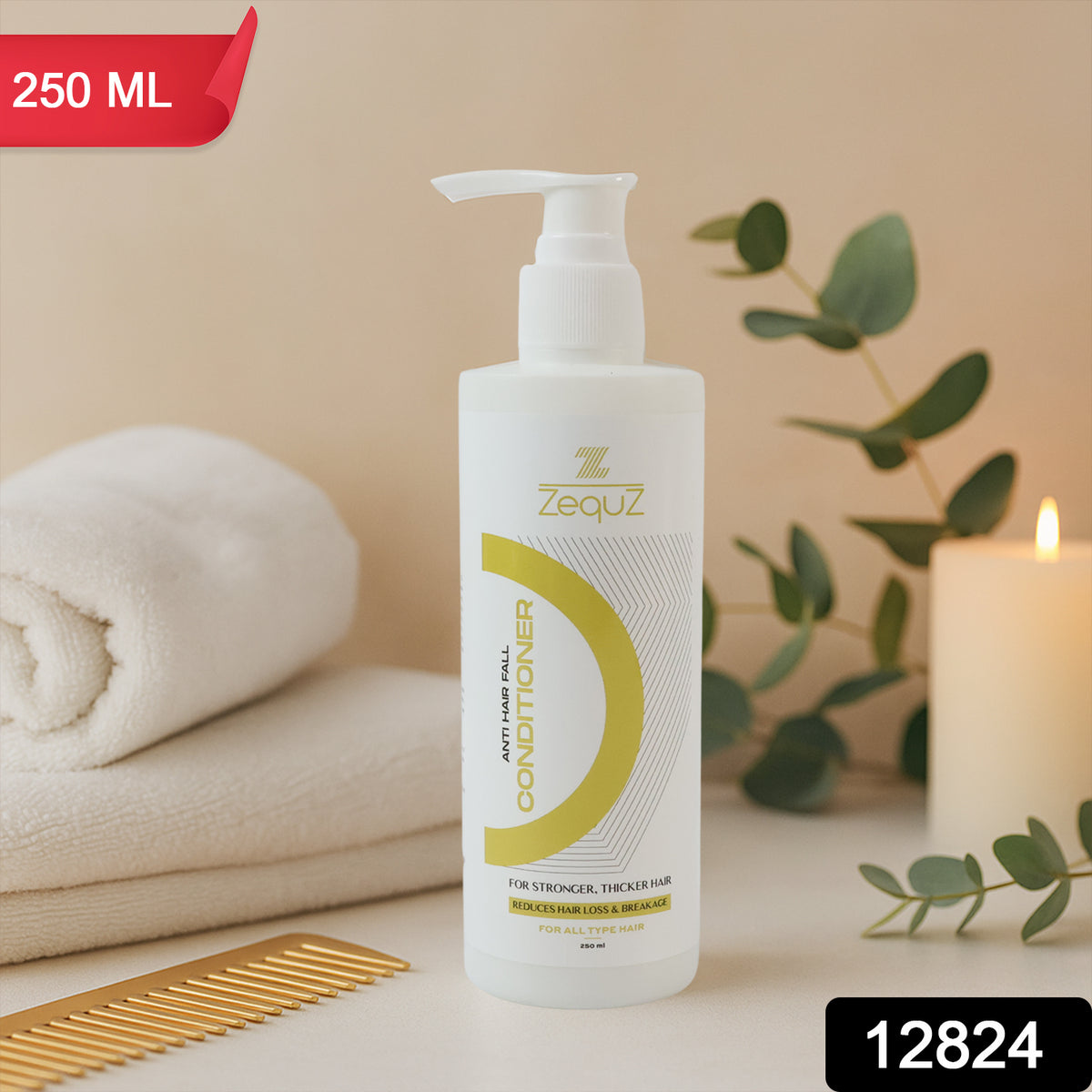 Wukusy Zequz Anti Hair Fall Conditioner in 250ml bottle, healthy hair care product for reducing hair fall and strengthening hair.