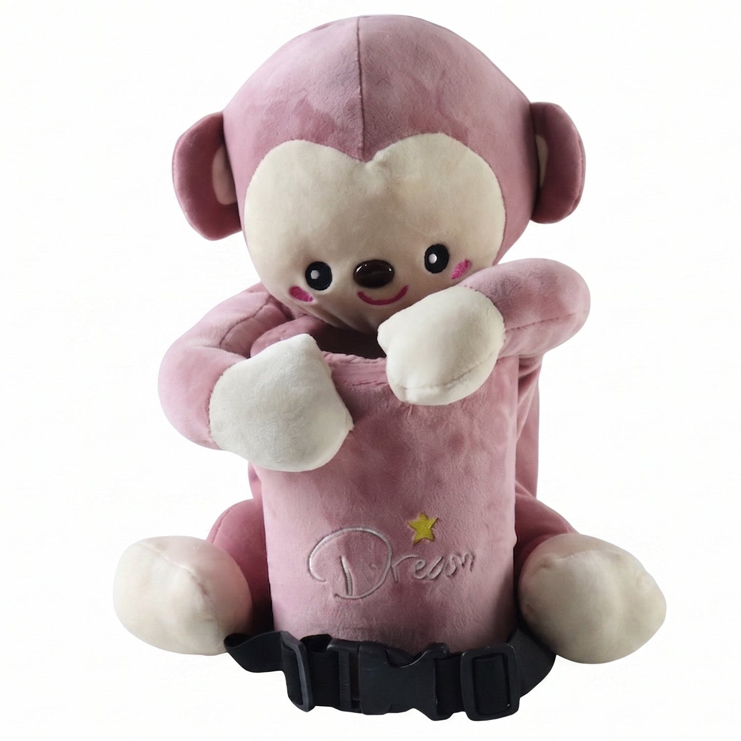 Car Trash Can And Tissue Box Holder Cute Plush Monkey Dustbin Organizer (1 Pc)