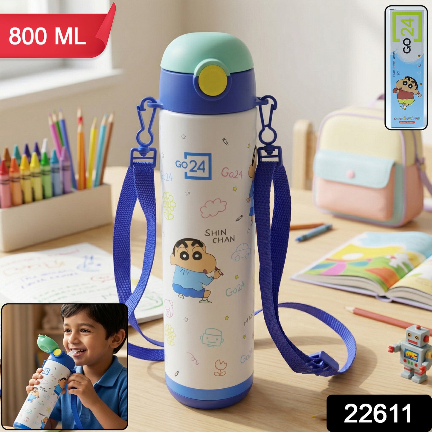 Pexpo Kids School Stainless Steel Water Bottle 500 Ml Approx (1 Pc)
