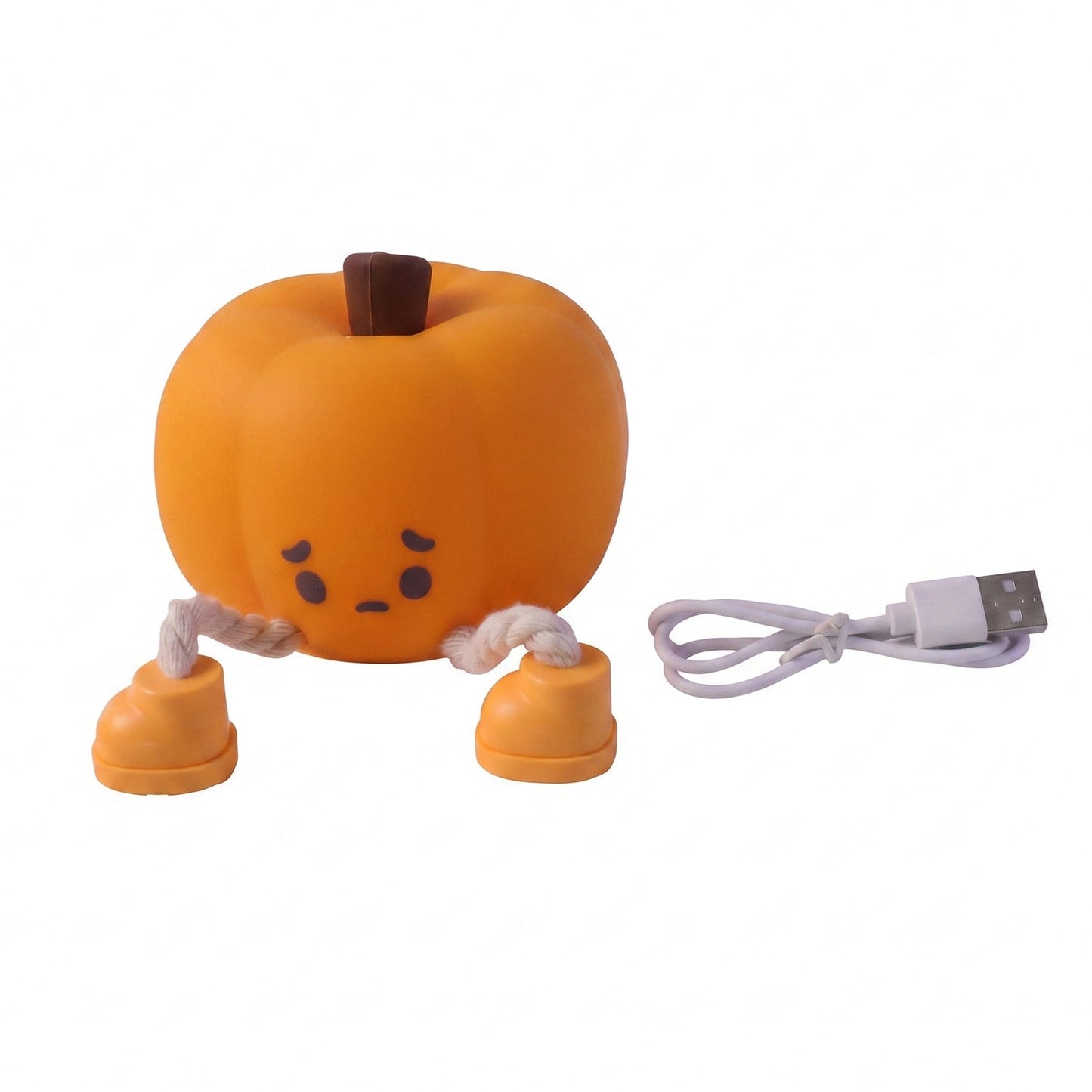 Silicone Pumpkin Night Light Usb Rechargeable Soft Touch Lamp (1 Pc)