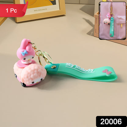 Cute Cartoon Character Silicone Keychain (1 Pc)