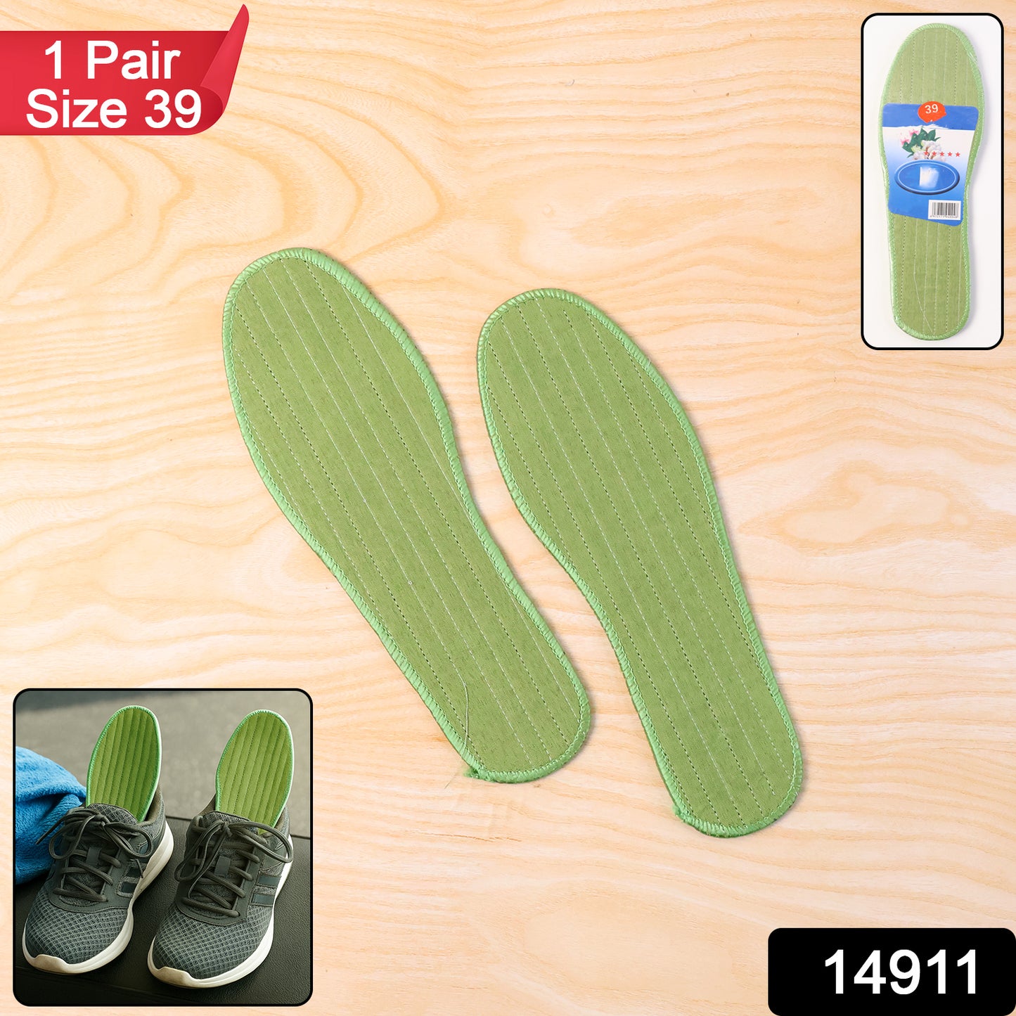 Premium Comfort Shoe Insoles For Daily Foot Support Size 39 (1 Pair  Mix Design)