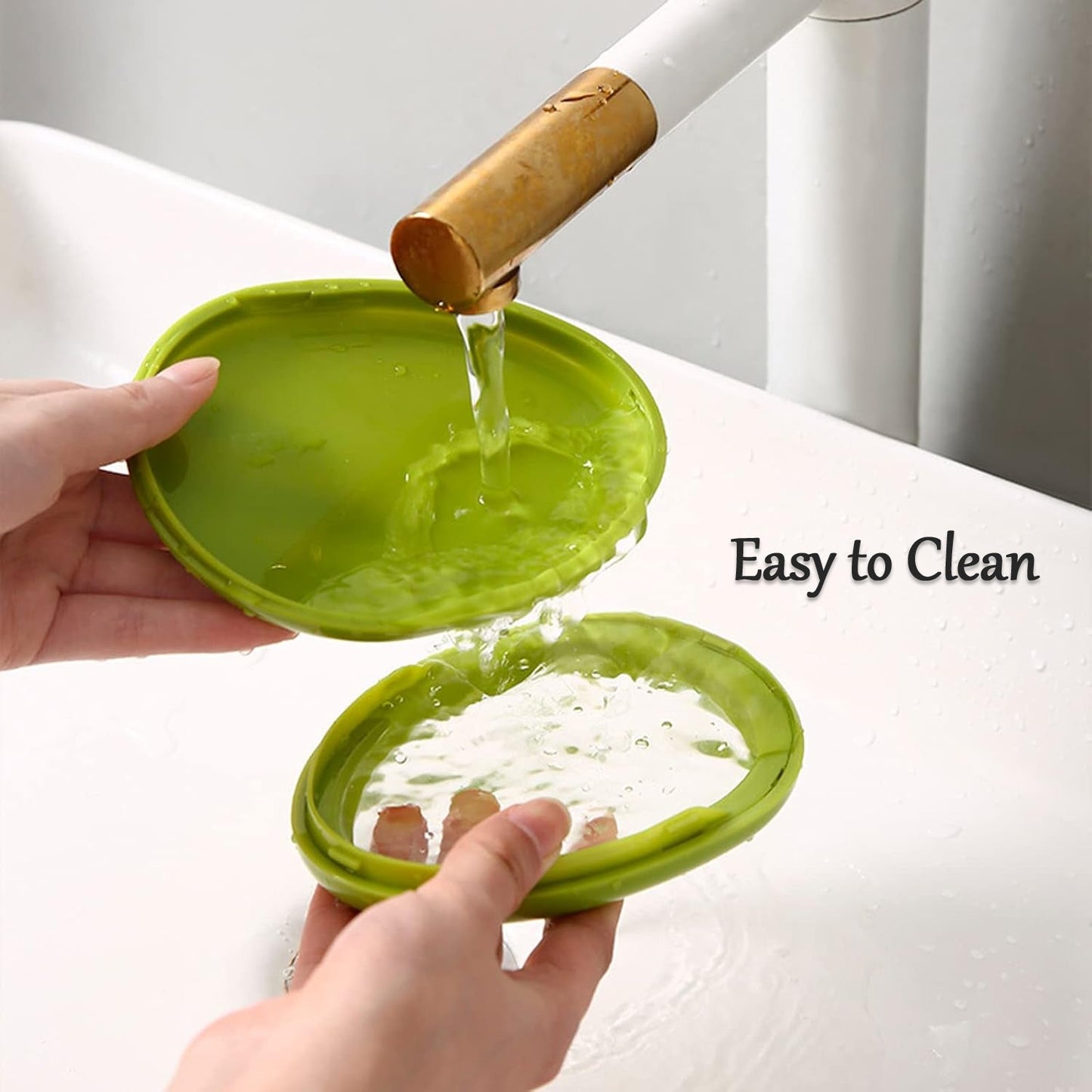 Green oval-shaped vegetable container by Wukusy, a premium fruits and vegetable saver keeper for kitchen freshness.