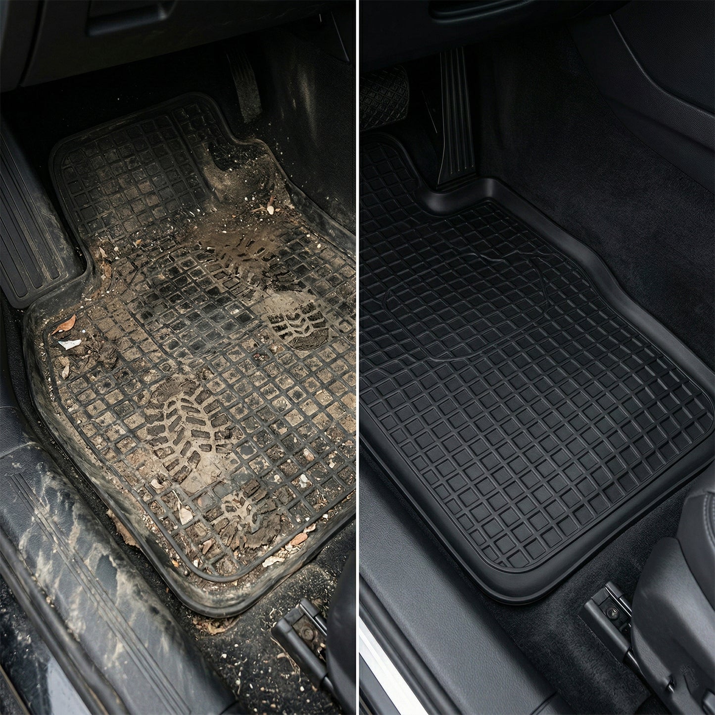 Heavy Duty Anti-slip Rubber Car Foot Mat Set (4 Pc)