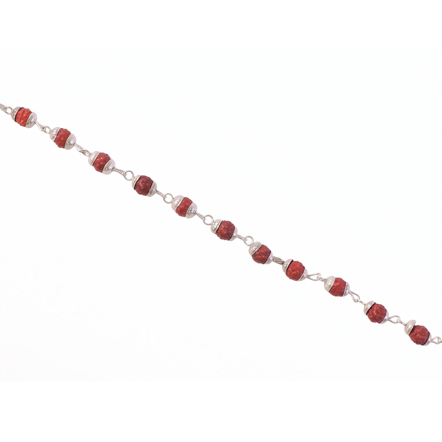 Rudraksha Bead Bracelet Rakhi Silver-plated Cap Beads Rakhi For Brother (1 Pc)