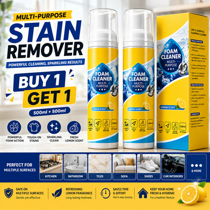 Dropdash foam cleaner multipurpose stain remover for religious and spiritual textiles, showing the foam application on fabric.