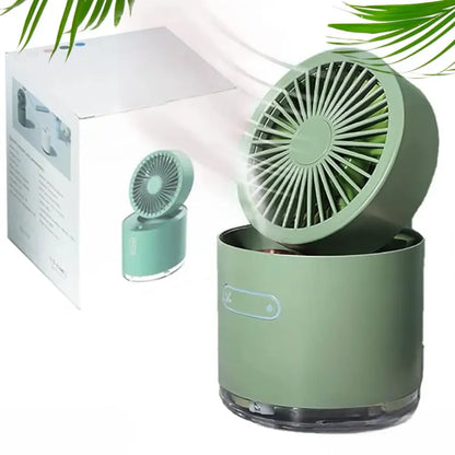 Mini Desktop Cooling Fan, Automatic Shaking Head Rotating Spray humidifier Fan Water Cooling Small Fan Desktop Mini air Conditioning Fan with Small Water Tank (Battery Not Include)