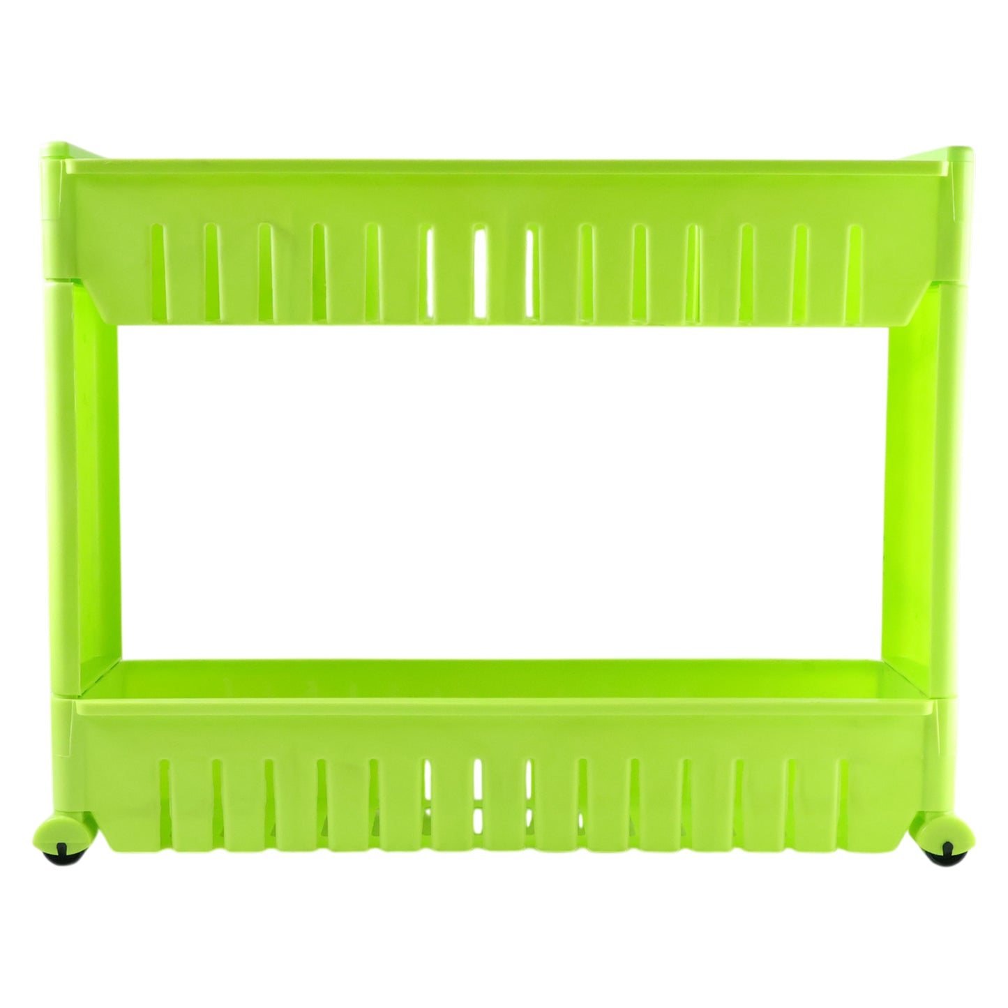 Prexo Plastic 2 Layer Slim Storage Rack With Wheels
