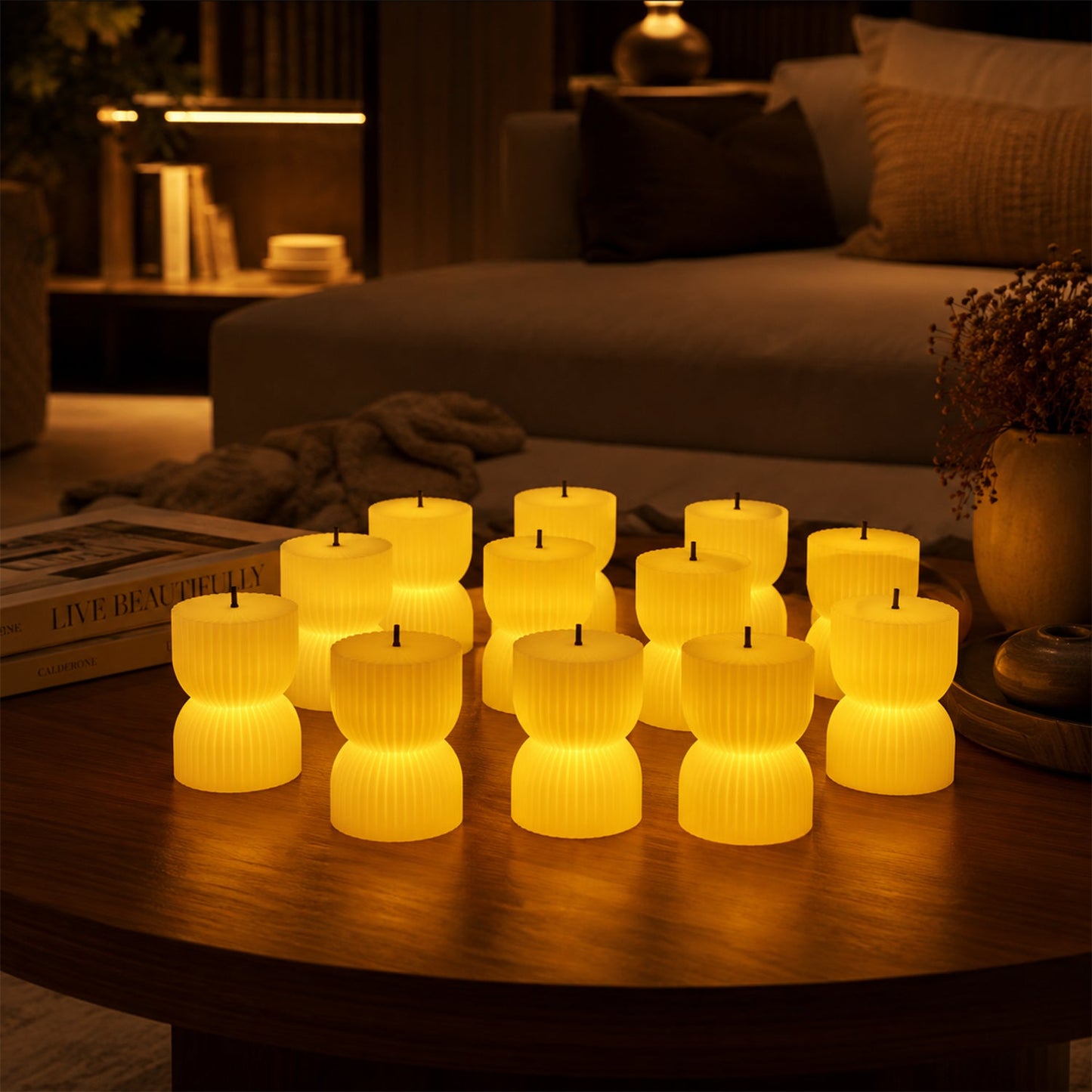 Flameless Led Tealight Candle Set For Home Decor And Festive Lighting (12 Pcs)