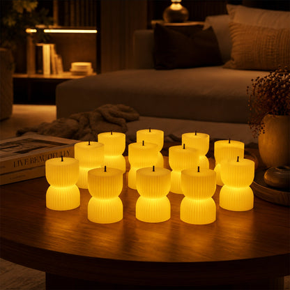 Flameless Led Tealight Candle Set For Home Decor And Festive Lighting (12 Pcs)