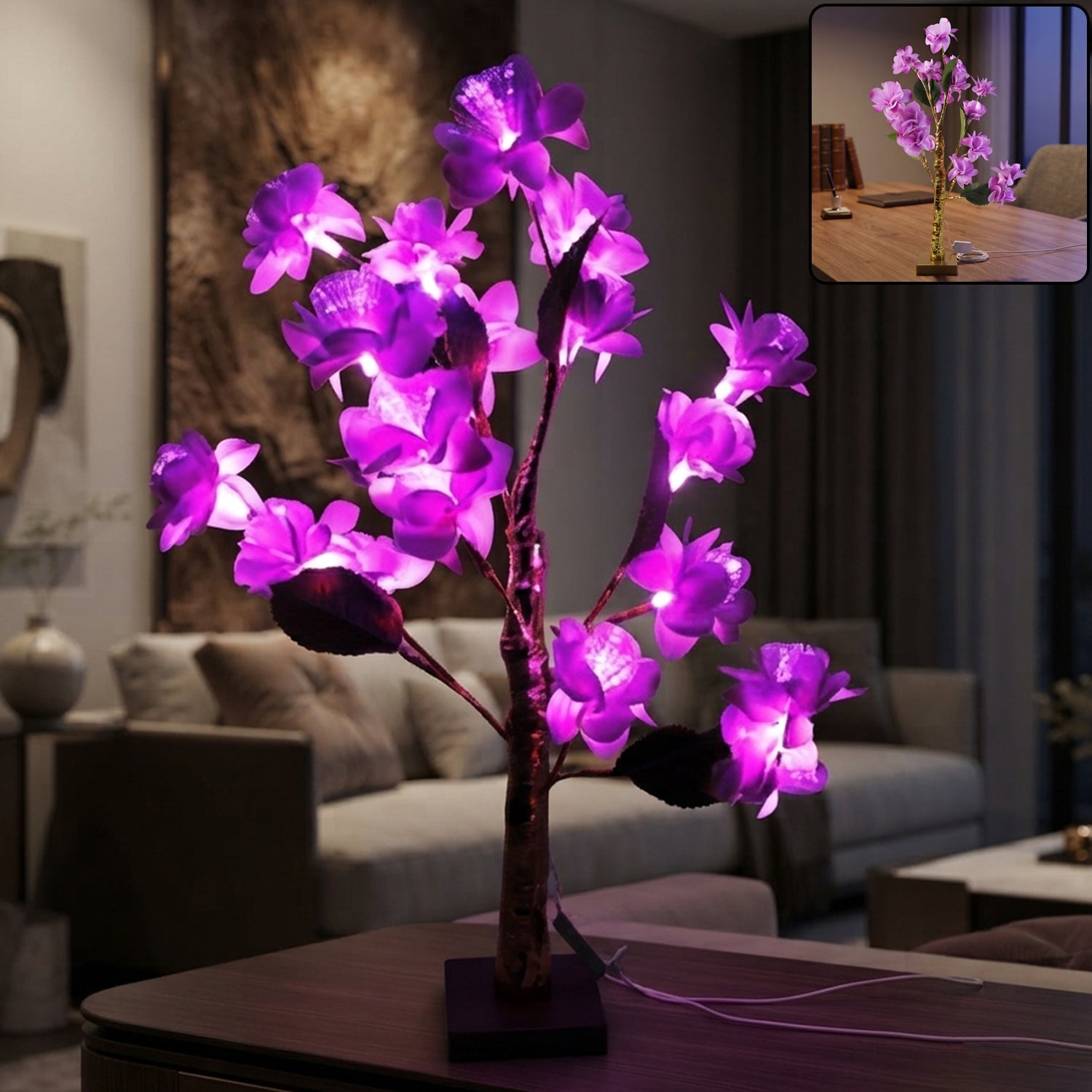 Artificial Flower Led Decorative Lamp For Home Bedroom And Event Decor (1 Pc)