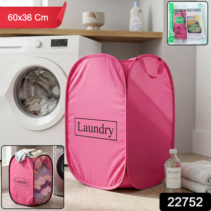 Foldable Laundry Basket Fabric Mesh Clothes Hamper Storage Bag (1 Pc60x36cm)