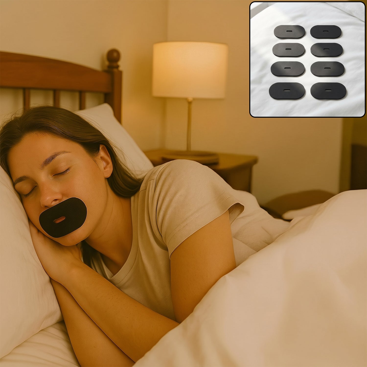 Hypoallergenic Closed Mouth Sleep Tape With Breathing Slot For Adults (30 Pcs)
