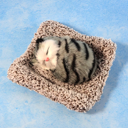 Soft Plush Cute Closed-eye Cat Car Dashboard Showpiece Toy (1 Pc)
