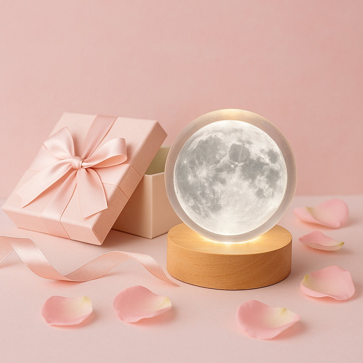 3d Crystal Ball Lamps With Base  (1 Pc)