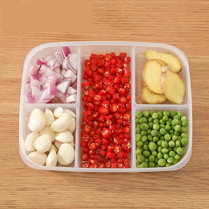 Airtight Fridge Storage Box,5 Compartment Food Storage Container
