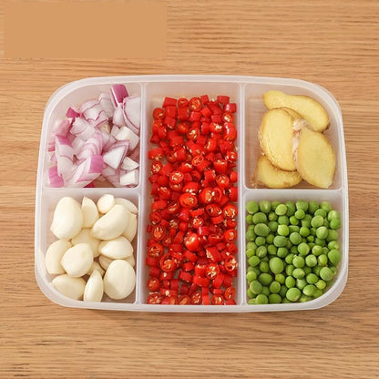 Airtight Fridge Storage Box,5 Compartment Food Storage Container