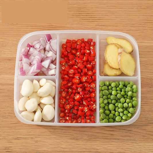 Airtight Fridge Storage Box,5 Compartment Food Storage Container