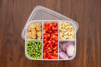 Airtight Fridge Storage Box,5 Compartment Food Storage Container