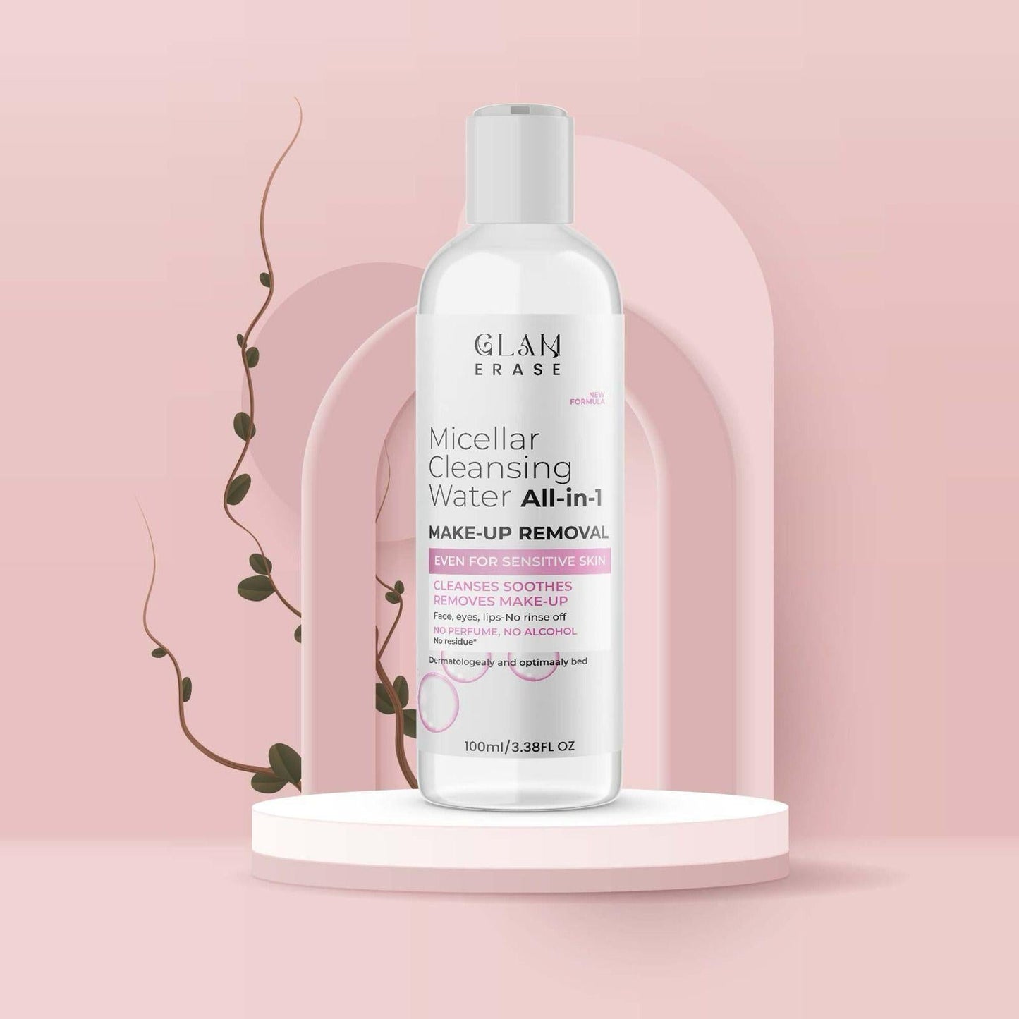 Two bottles of Drpshippr All-in-1 Makeup Removal in 100ml size, suitable for gentle face cleansing and makeup removal.