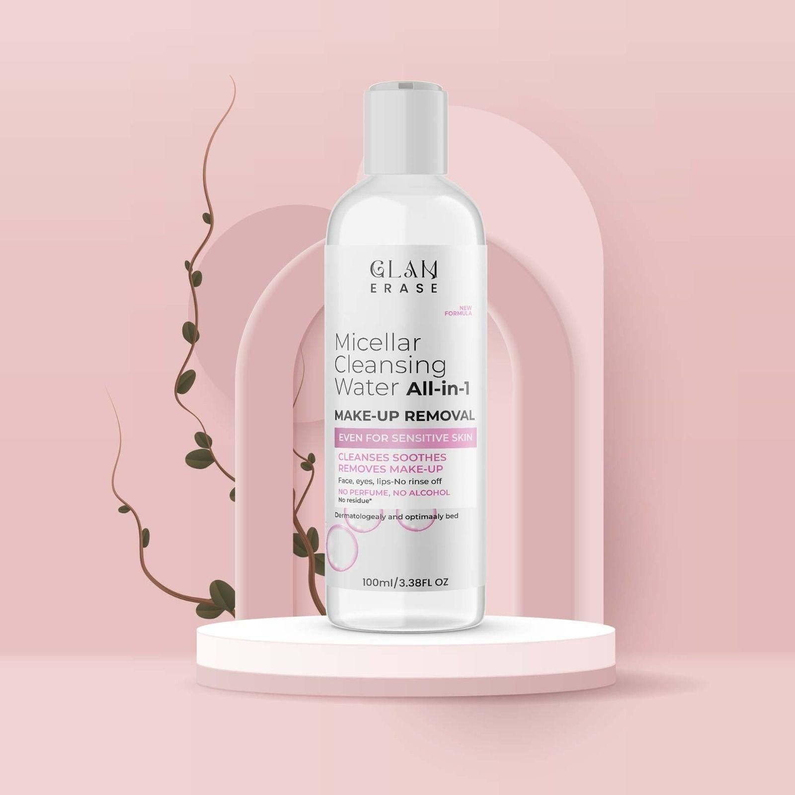 Two bottles of Drpshippr All-in-1 Makeup Removal in 100ml size, suitable for gentle face cleansing and makeup removal.