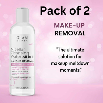 Drpshippr All-in-1 Makeup Removal 100ml bottles in a pack of two, suitable for gentle facial cleansing in beauty and personal care.