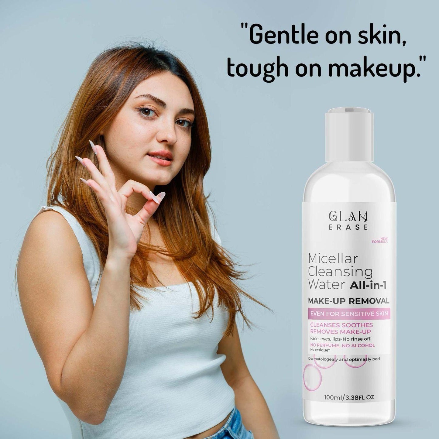 Two bottles of Drpshippr All-in-1 Makeup Removal in 100ml size, suitable for gentle face cleansing in beauty and personal care.