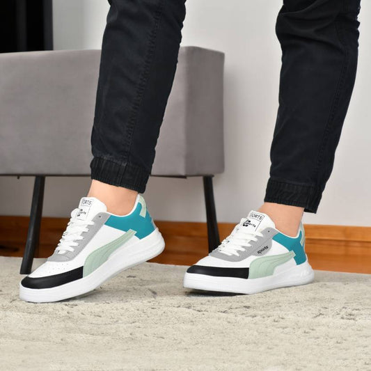 White women’s sports casual sneaker shoes by Drpshippr, featuring stylish design and comfortable outdoor footwear for active wear.