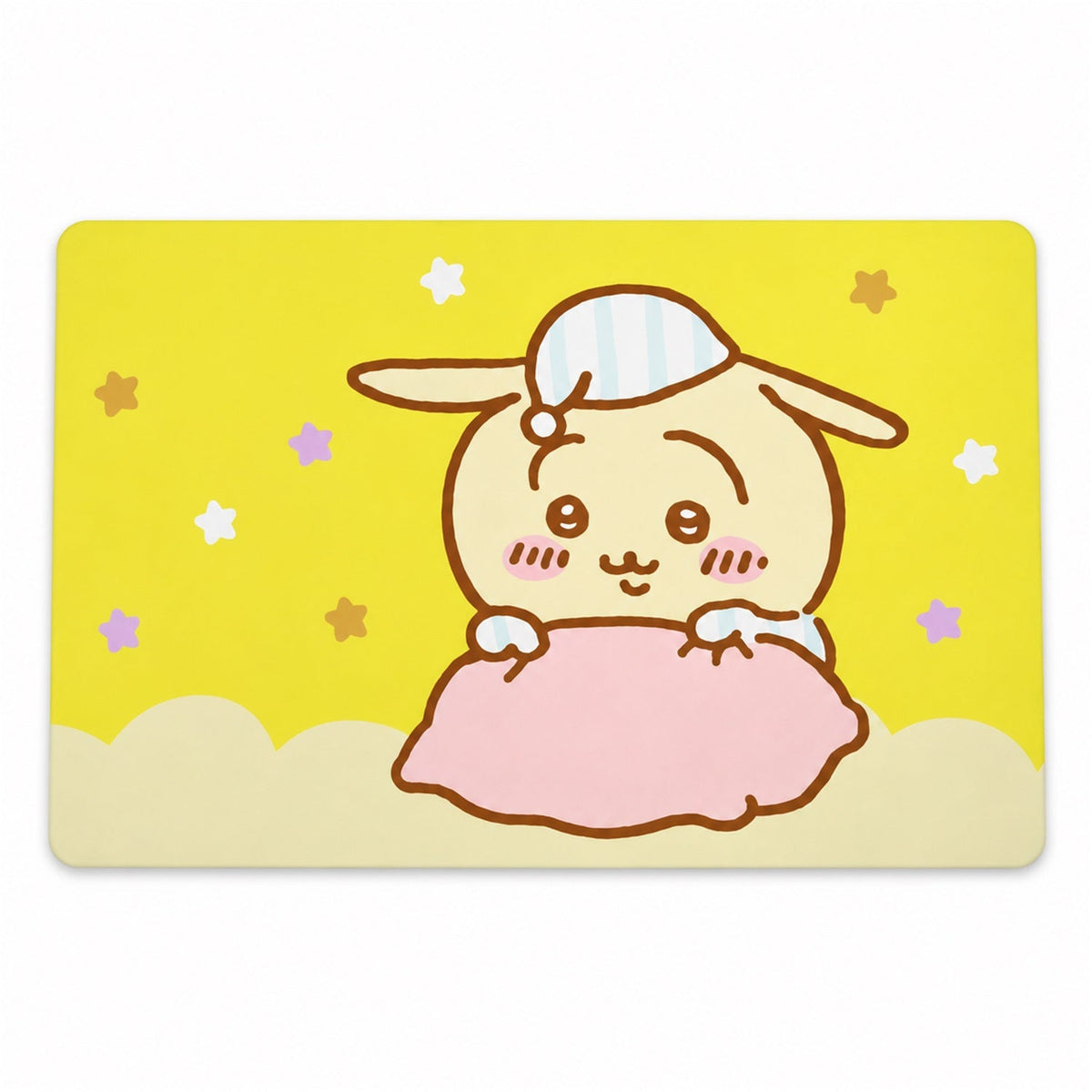 Wukusy absorbent bathroom mat with a cute cartoon bunny print, quick-drying fabric, measuring 60x40 cm.