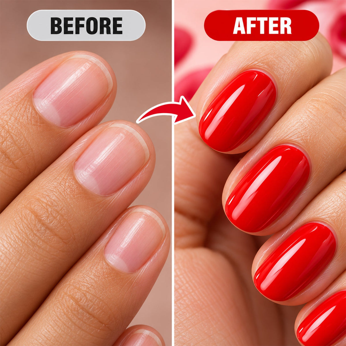 Wukusy classic red nail polish with matte finish, 10ml bottle, featuring brush applicator and smooth, vibrant red color