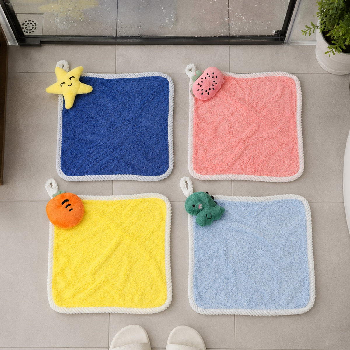 Soft Decorative Hanging Hand Towel With Fruit Motif For Kitchen And Bathroom Use (1 Pc)
