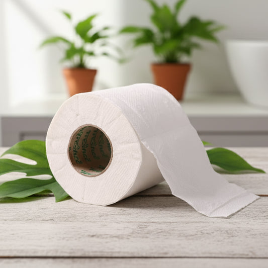 Wukusy Freshee ultra-soft 2-ply toilet roll with 250 sheets, featuring white paper on a bathroom roll holder.