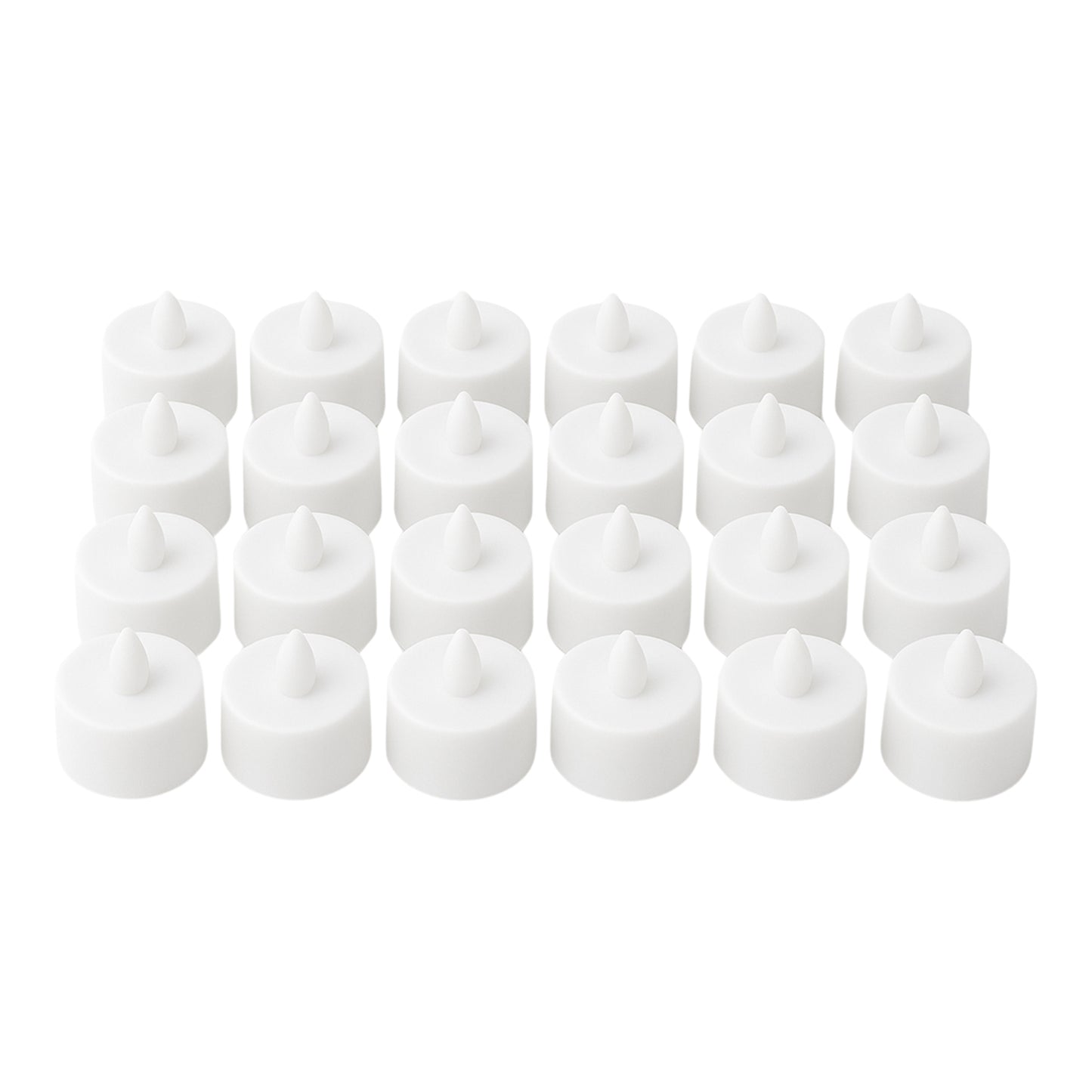 Wukusy flameless LED tealights in a plastic holder, smokeless decorative candles for home decor, pack of 24.