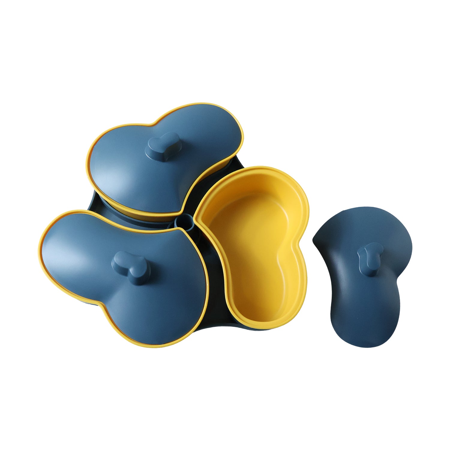 Multipurpose 3 Section Snack Serving Tray With Lid (1 Pc)