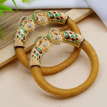 Traditional Peacock Design Pearl Bangles for Women