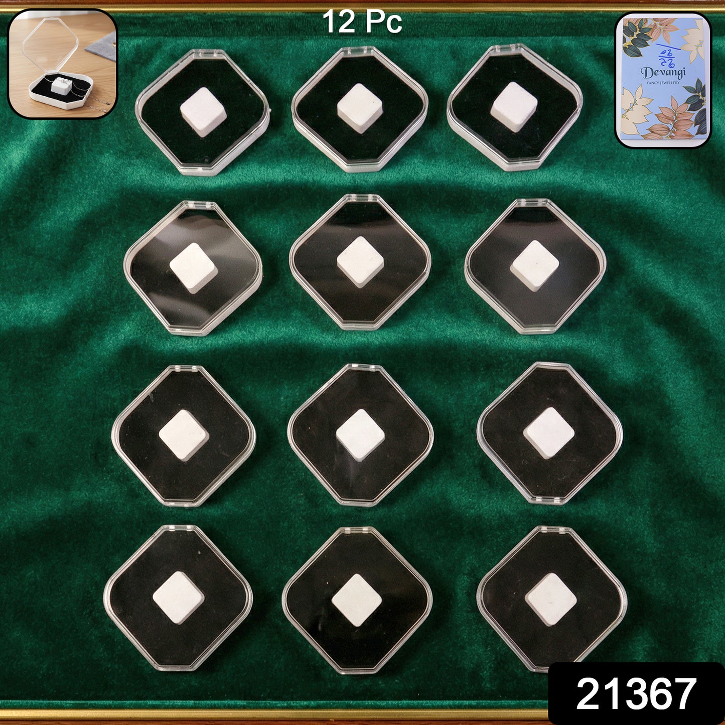 Jewellery Display Storage Box For Rings Earrings  Small Items (12 Pc)