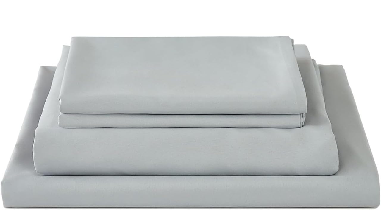 Seasons Microfiber Bedsheet for Double 2 Pillow Covers, Light Grey