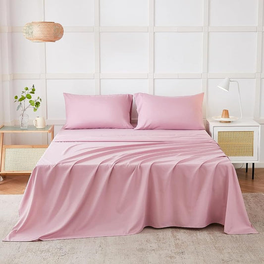Seasons Bedsheet for Double Bed, (90x100 Inches, Pink)