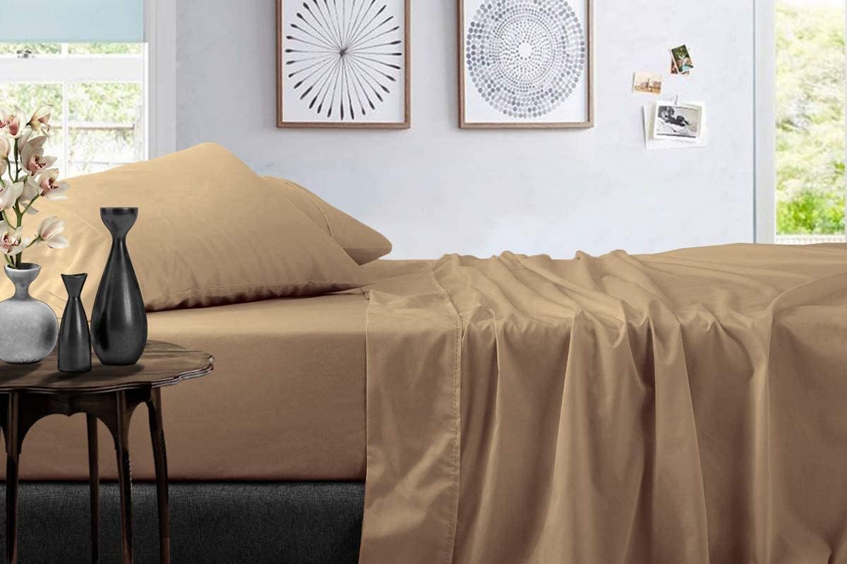 Plain camlin cotton double bedsheet with two pillow covers from FIZZI SHOP, featuring a simple, elegant design.