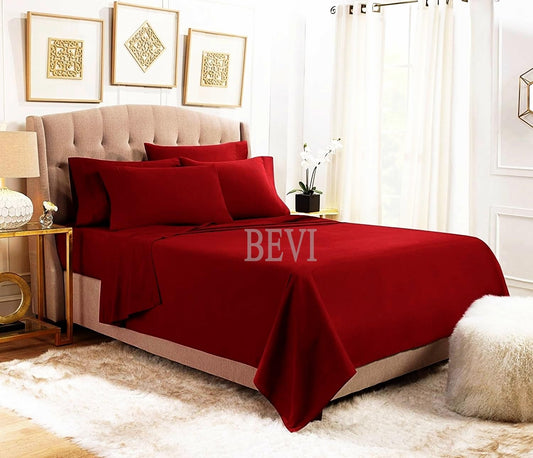 Seasons Double Bedsheet, 2 Pillow Cover, Maroon