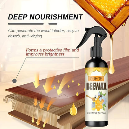 BeeWax Spray Brown Wooden Furniture Cleaner Floor Polishing Shiner