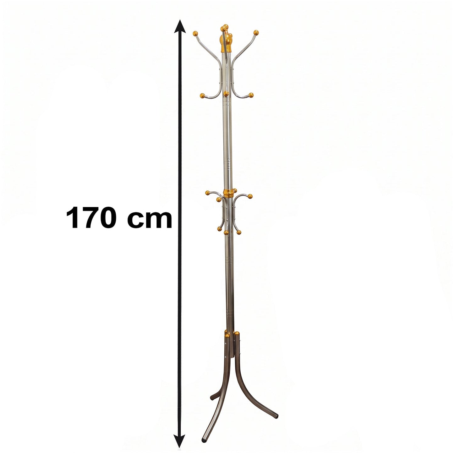 Metal Floor Standing Coat Rack Clothes Hanger Stand With Multi Hooks (1 Pc)