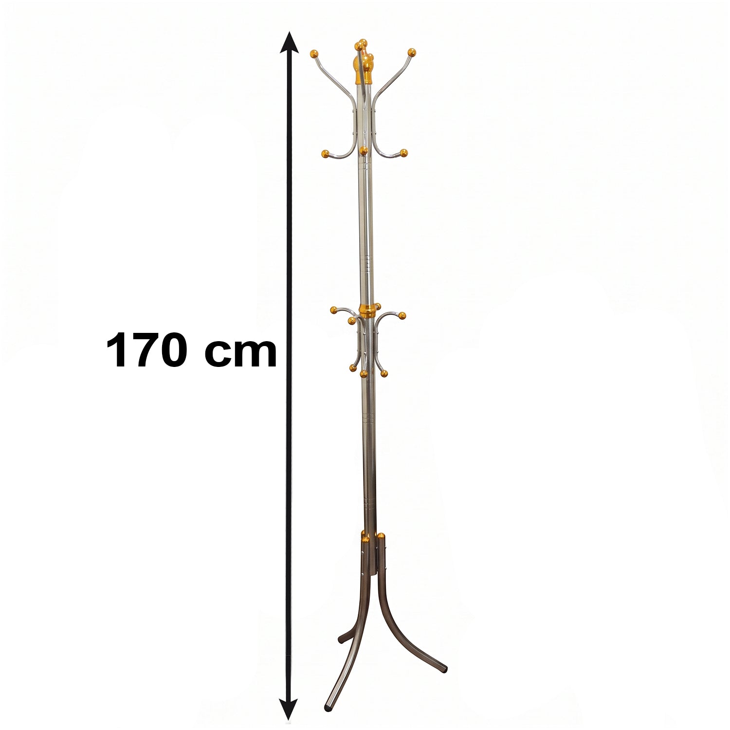 Metal Floor Standing Coat Rack Clothes Hanger Stand With Multi Hooks (1 Pc)