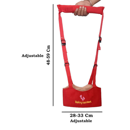 Wukusy adjustable baby walking assistant harness with safety support belt, gray fabric with padded straps for toddler stability.